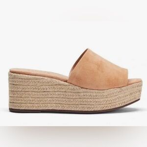 SCHUTZ Sz 9 Neutral Beige Thalia Platform Espadrille Mules Orig $158 Exc Cond